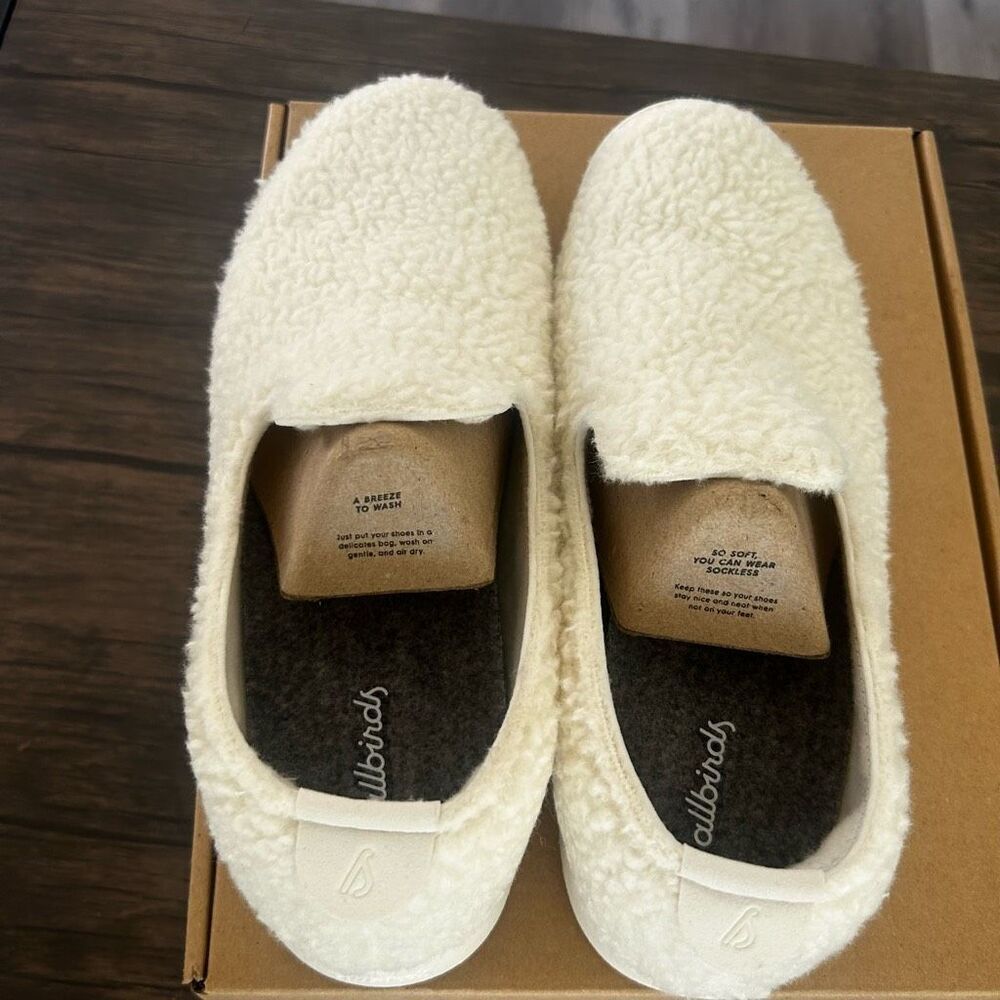 Allbirds Wool Lounger Fluff Natural White Slip On Shoes Men's Size 10 - Picture 4 of 6
